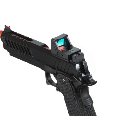 Lancer Tactical Knightshade Hi-Capa Gas Blowback Airsoft Pistol w/ Reflex Red Dot Sight - (Red)