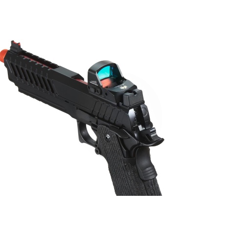 Lancer Tactical Knightshade Hi-Capa Gas Blowback Airsoft Pistol w/ Micro Red Dot Sight - (Red)