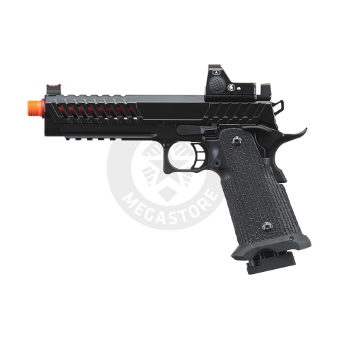Lancer Tactical Knightshade Hi-Capa Gas Blowback Airsoft Pistol w/ Red Dot Sight - (Red)