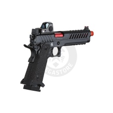 Lancer Tactical Knightshade Hi-Capa Gas Blowback Airsoft Pistol w/ Red Dot Sight - (Red)