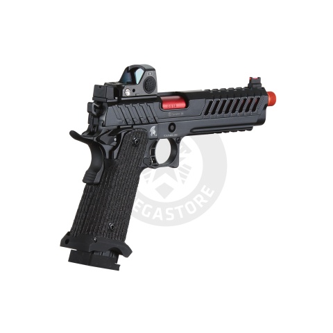 Lancer Tactical Knightshade Hi-Capa Gas Blowback Airsoft Pistol w/ Red Dot Sight - (Red)