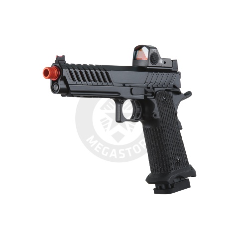 Lancer Tactical Knightshade Hi-Capa Gas Blowback Airsoft Pistol w/ Red Dot Sight - (Red)