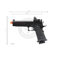 Lancer Tactical Knightshade Hi-Capa Gas Blowback Airsoft Pistol w/ Red Dot Sight - (Red)