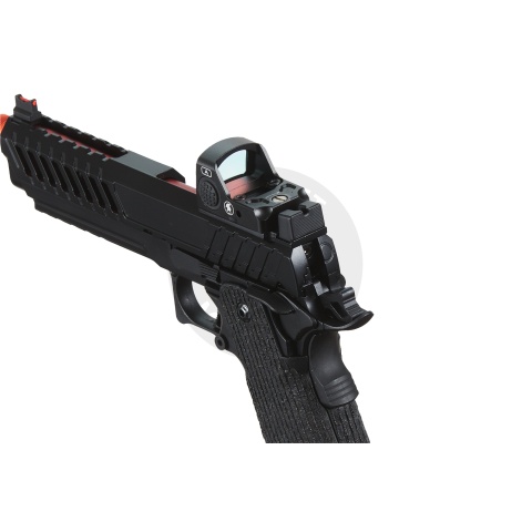 Lancer Tactical Knightshade Hi-Capa Gas Blowback Airsoft Pistol w/ Red Dot Sight - (Red)