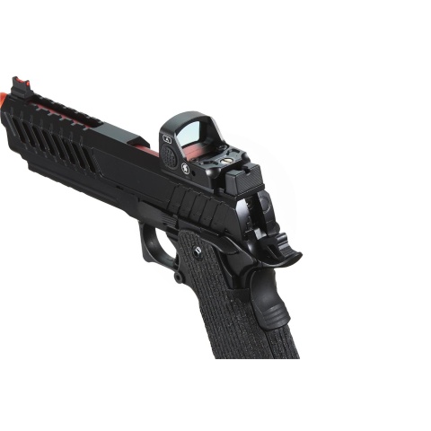 Lancer Tactical Knightshade Hi-Capa Gas Blowback Airsoft Pistol w/ Red Dot Sight - (Red)