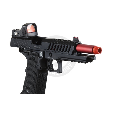 Lancer Tactical Knightshade Hi-Capa Gas Blowback Airsoft Pistol w/ Red Dot Sight - (Red)