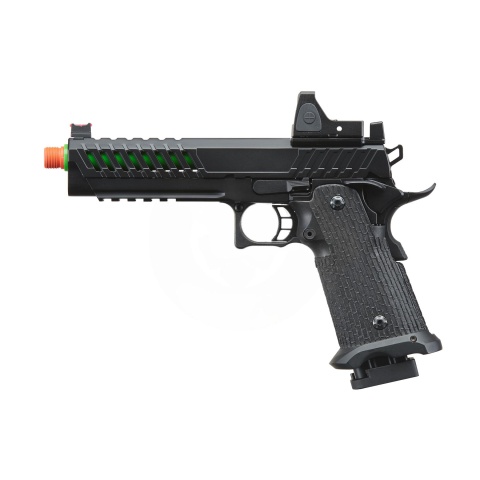Lancer Tactical Knightshade Hi-Capa Gas Blowback Airsoft Pistol w/ Reflex Red Dot Sight - (Green)