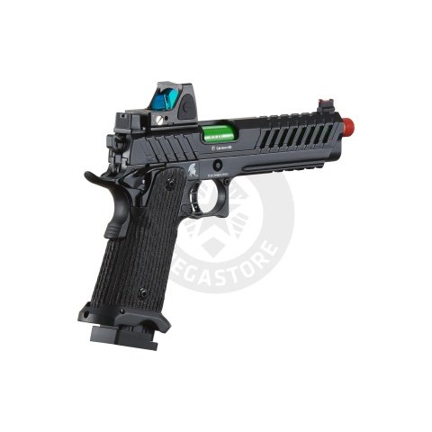 Lancer Tactical Knightshade Hi-Capa Gas Blowback Airsoft Pistol w/ Reflex Red Dot Sight - (Green)