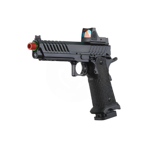 Lancer Tactical Knightshade Hi-Capa Gas Blowback Airsoft Pistol w/ Reflex Red Dot Sight - (Green)
