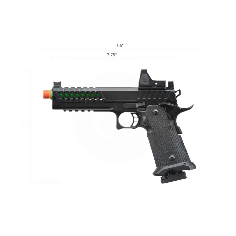 Lancer Tactical Knightshade Hi-Capa Gas Blowback Airsoft Pistol w/ Reflex Red Dot Sight - (Green)