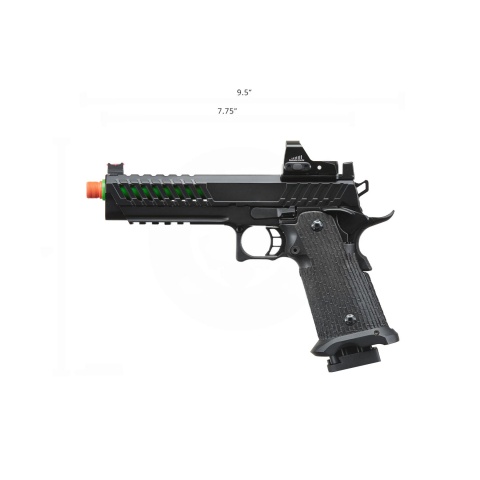 Lancer Tactical Knightshade Hi-Capa Gas Blowback Airsoft Pistol w/ Micro Red Dot Sight - (Green)