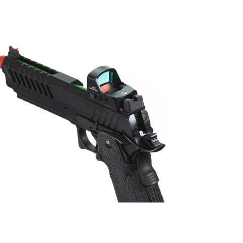 Lancer Tactical Knightshade Hi-Capa Gas Blowback Airsoft Pistol w/ Micro Red Dot Sight - (Green)