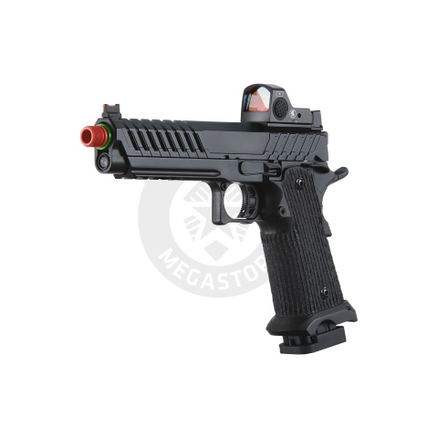 Lancer Tactical Knightshade Hi-Capa Gas Blowback Airsoft Pistol w/ Red Dot Sight - (Green)