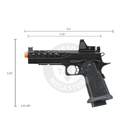 Lancer Tactical Stryk Hi-Capa 5.1 Gas Blowback Airsoft Pistol w/ Reflex Red Dot Sight - (Black)