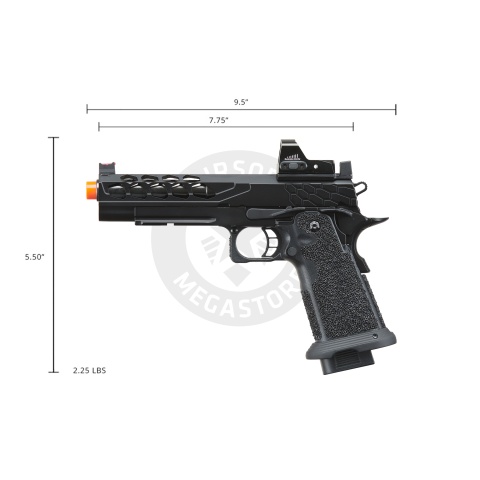 Lancer Tactical Stryk Hi-Capa 5.1 Gas Blowback Airsoft Pistol w/ Micro Red Dot Sight - (Black)