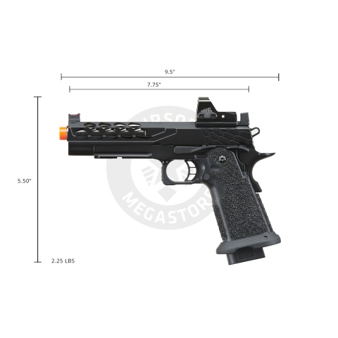 Lancer Tactical Stryk Hi-Capa 5.1 Gas Blowback Airsoft Pistol w/ Red Dot Sight - (Black)