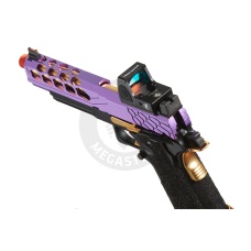 Lancer Tactical Stryk Hi-Capa 5.1 Gas Blowback Airsoft Pistol w/ Reflex Red Dot Sight - (Purple & Gold)