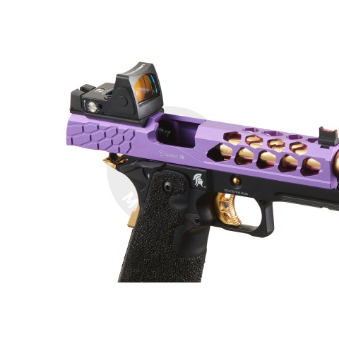 Lancer Tactical Stryk Hi-Capa 5.1 Gas Blowback Airsoft Pistol w/ Reflex Red Dot Sight - (Purple & Gold)