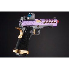 Lancer Tactical Stryk Hi-Capa 5.1 Gas Blowback Airsoft Pistol w/ Micro Red Dot Sight - (Purple & Gold)
