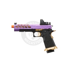 Lancer Tactical Stryk Hi-Capa 5.1 Gas Blowback Airsoft Pistol w/ Red Dot Sight - (Purple & Gold)