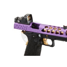 Lancer Tactical Stryk Hi-Capa 5.1 Gas Blowback Airsoft Pistol w/ Red Dot Sight - (Purple & Gold)