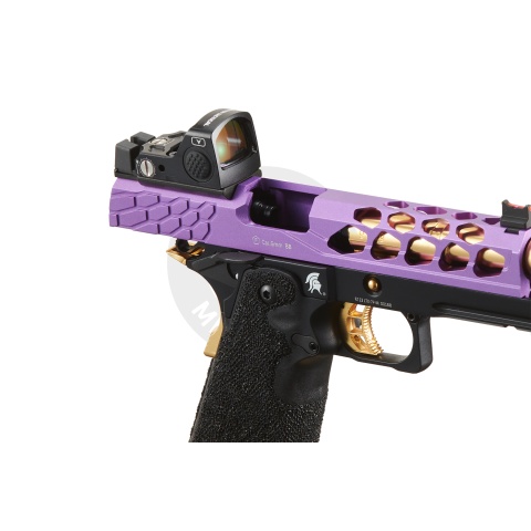 Lancer Tactical Stryk Hi-Capa 5.1 Gas Blowback Airsoft Pistol w/ Red Dot Sight - (Purple & Gold)