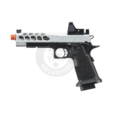Lancer Tactical Stryk Hi-Capa 5.1 Gas Blowback Airsoft Pistol w/ Reflex Red Dot Sight - (Black & Silver)