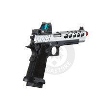 Lancer Tactical Stryk Hi-Capa 5.1 Gas Blowback Airsoft Pistol w/ Reflex Red Dot Sight - (Black & Silver)