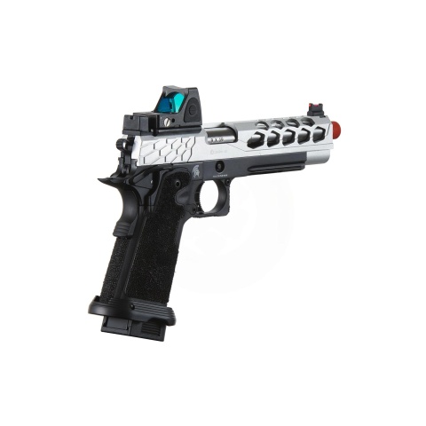 Lancer Tactical Stryk Hi-Capa 5.1 Gas Blowback Airsoft Pistol w/ Reflex Red Dot Sight - (Black & Silver)