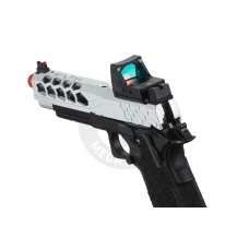 Lancer Tactical Stryk Hi-Capa 5.1 Gas Blowback Airsoft Pistol w/ Reflex Red Dot Sight - (Black & Silver)