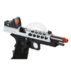 Lancer Tactical Stryk Hi-Capa 5.1 Gas Blowback Airsoft Pistol w/ Reflex Red Dot Sight - (Black & Silver)