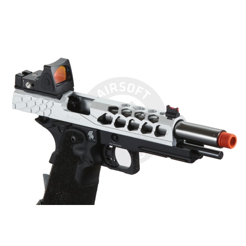 Lancer Tactical Stryk Hi-Capa 5.1 Gas Blowback Airsoft Pistol w/ Reflex Red Dot Sight - (Black & Silver)