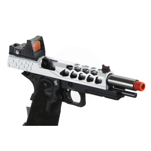 Lancer Tactical Stryk Hi-Capa 5.1 Gas Blowback Airsoft Pistol w/ Reflex Red Dot Sight - (Black & Silver)