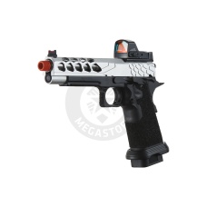 Lancer Tactical Stryk Hi-Capa 5.1 Gas Blowback Airsoft Pistol w/ Micro Red Dot Sight - (Black & Silver)