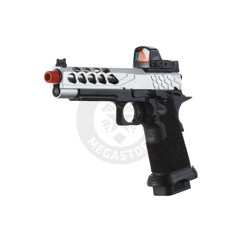 Lancer Tactical Stryk Hi-Capa 5.1 Gas Blowback Airsoft Pistol w/ Micro Red Dot Sight - (Black & Silver)