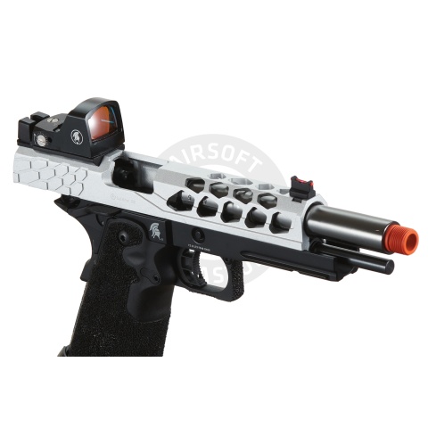 Lancer Tactical Stryk Hi-Capa 5.1 Gas Blowback Airsoft Pistol w/ Micro Red Dot Sight - (Black & Silver)