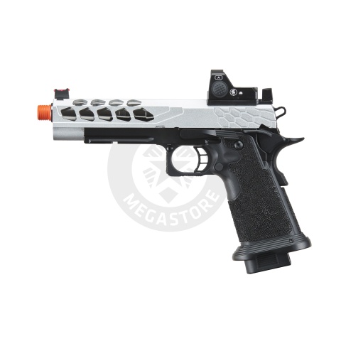 Lancer Tactical Stryk Hi-Capa 5.1 Gas Blowback Airsoft Pistol w/ Red Dot Sight - (Black & Silver)