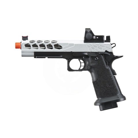 Lancer Tactical Stryk Hi-Capa 5.1 Gas Blowback Airsoft Pistol w/ Red Dot Sight - (Black & Silver)