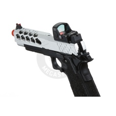 Lancer Tactical Stryk Hi-Capa 5.1 Gas Blowback Airsoft Pistol w/ Red Dot Sight - (Black & Silver)
