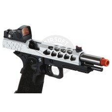 Lancer Tactical Stryk Hi-Capa 5.1 Gas Blowback Airsoft Pistol w/ Red Dot Sight - (Black & Silver)