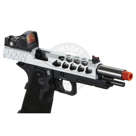 Lancer Tactical Stryk Hi-Capa 5.1 Gas Blowback Airsoft Pistol w/ Red Dot Sight - (Black & Silver)