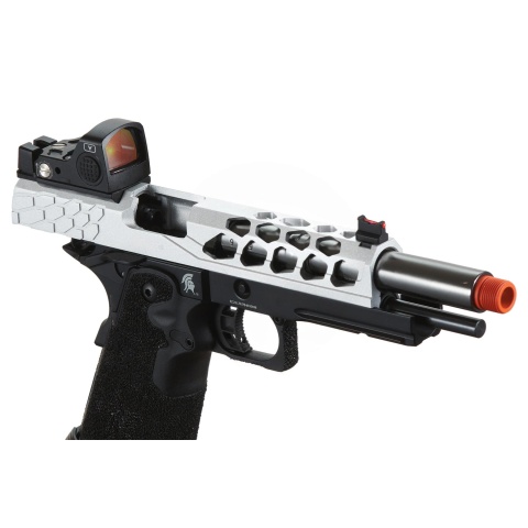Lancer Tactical Stryk Hi-Capa 5.1 Gas Blowback Airsoft Pistol w/ Red Dot Sight - (Black & Silver)