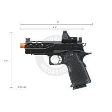 Lancer Tactical Stryk Hi-Capa 4.3 Gas Blowback Airsoft Pistol w/ Reflex Red Dot Sight - (Black)