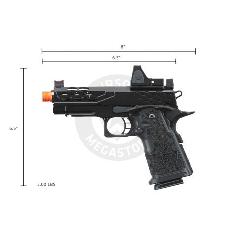 Lancer Tactical Stryk Hi-Capa 4.3 Gas Blowback Airsoft Pistol w/ Reflex Red Dot Sight - (Black)