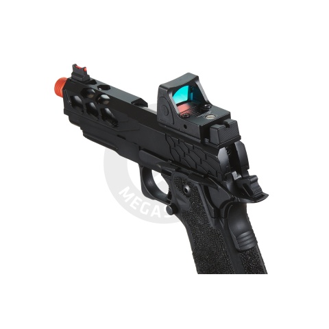 Lancer Tactical Stryk Hi-Capa 4.3 Gas Blowback Airsoft Pistol w/ Reflex Red Dot Sight - (Black)