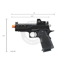 Lancer Tactical Stryk Hi-Capa 4.3 Gas Blowback Airsoft Pistol w/ Red Dot Sight (Black)