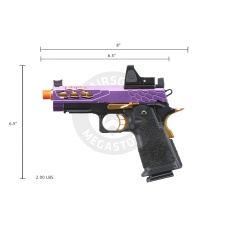 Lancer Tactical Stryk Hi-Capa 4.3 Gas Blowback Airsoft Pistol w/ Reflex Red Dot Sight - (Black, Purple, & Gold)