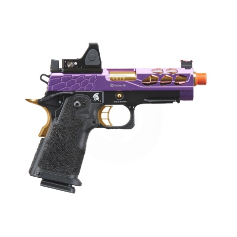 Lancer Tactical Stryk Hi-Capa 4.3 Gas Blowback Airsoft Pistol w/ Reflex Red Dot Sight - (Black, Purple, & Gold)