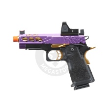 Lancer Tactical Stryk Hi-Capa 4.3 Gas Blowback Airsoft Pistol w/ Reflex Red Dot Sight - (Black, Purple, & Gold)