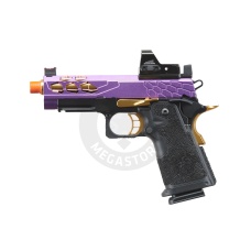 Lancer Tactical Stryk Hi-Capa 4.3 Gas Blowback Airsoft Pistol w/ Micro Red Dot Sight (Black, Purple, & Gold)